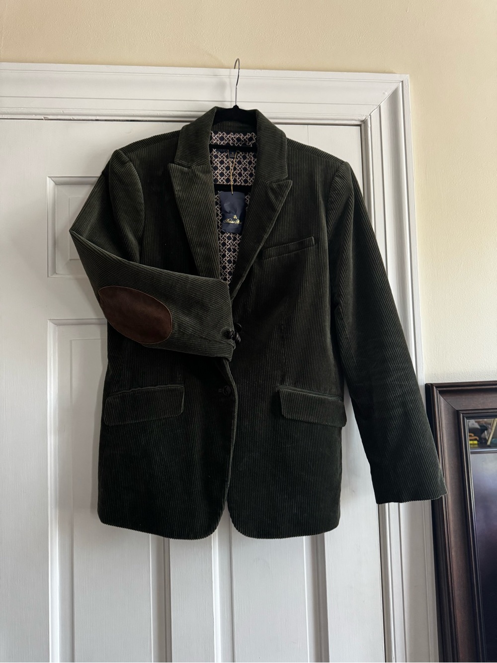 Brooks Brothers Women’s Olive Green Corduroy Blazer with Elbow Patches
